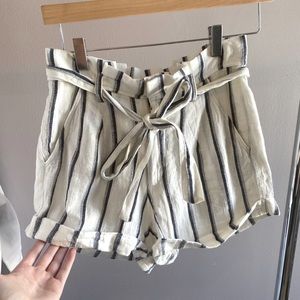 Topshop striped paperbag short